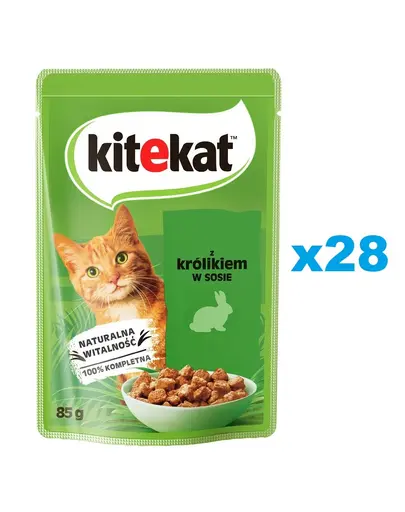 KITEKAT Set plicuri pisici, cu iepure in sos 28x85 g