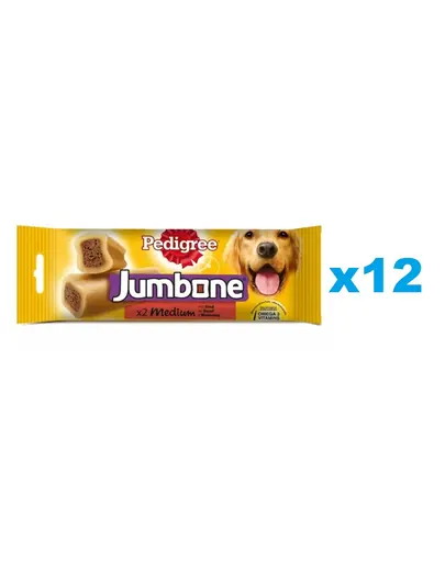 PEDIGREE Jumbone 12x180 g snack pentru caini rasa medie, cu vita