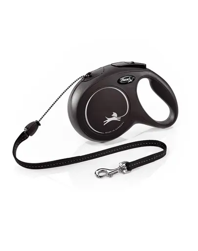 FLEXI New Classic lesa automata cu sir pentru caini, negru, marimea M, 8 m
