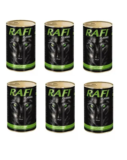 DOLINA NOTECI Rafi Classic hrana umeda caini adulti, cu carne de vanat 1240 g x 6 buc.