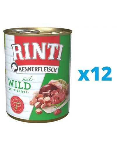 RINTI Kennerfleisch Game hrana umeda cu vanat 12 x 800 g, pentru caini