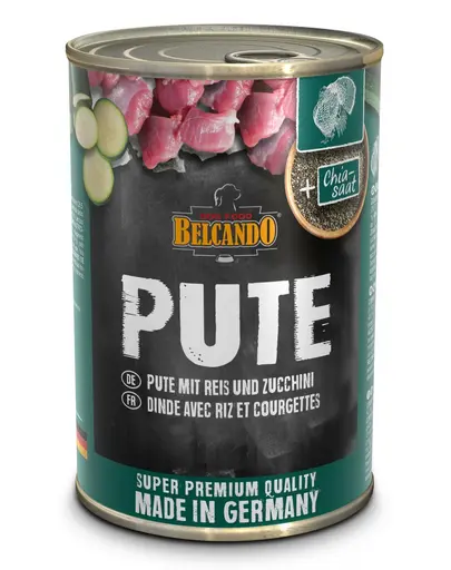 BELCANDO Super Premium hrana umeda caini, cu curcan si orez 400 g