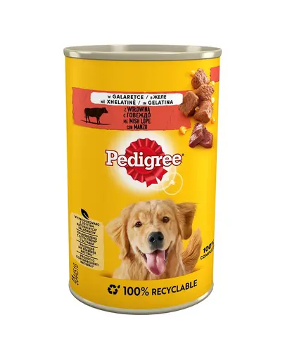PEDIGREE Conserva hrana umeda pentru caini, cu vita si ficat in aspic 400 g