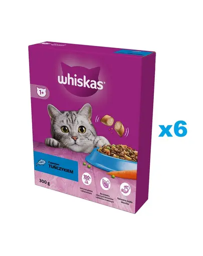 WHISKAS Adult 6x300g hrana uscata pentru pisici, cu ton delicios