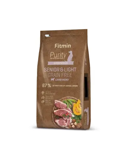 FITMIN Dog Purity Grain Free Senior &amp; Light cu miel 12 kg hrana Caini seniori si Caini supraponderali