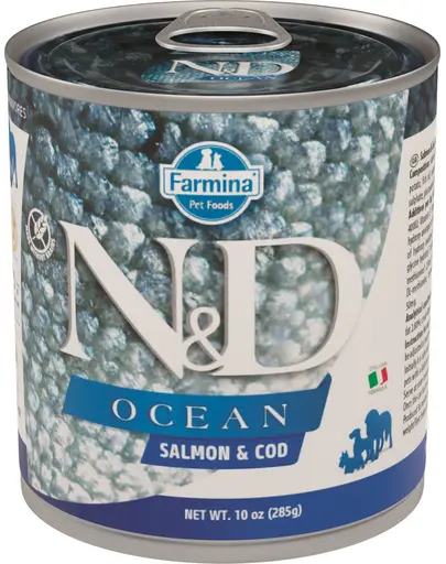 FARMINA N&D Ocean Adult - Hrana umeda cu somon si cod 285 g