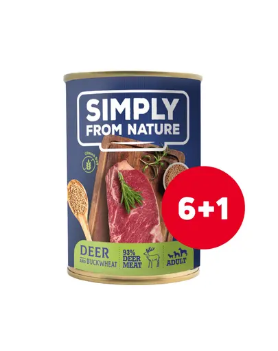 SIMPLY FROM NATURE hrana umeda caini 6 x 400 g + 1 GRATIS vanat si hrisca