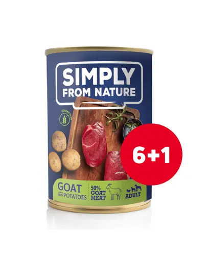 SIMPLY FROM NATURE hrana umeda pentru caini 6 x 400 g + 1 GRATIS capra si cartofi
