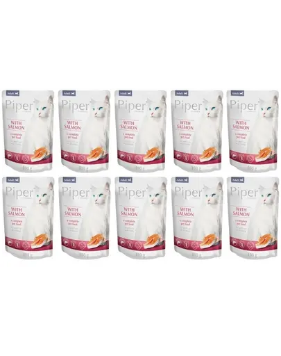 DOLINA NOTECI PIPER Animals Cat cu somon 10x100 g hrana umeda pentru pisici
