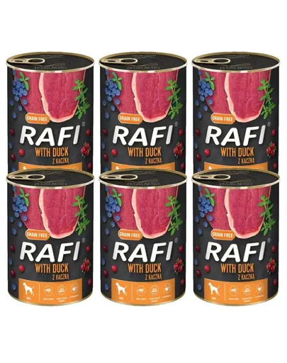 DOLINA NOTECI RAFI Duck conserva hrana umeda caine 6x400 g cu rata