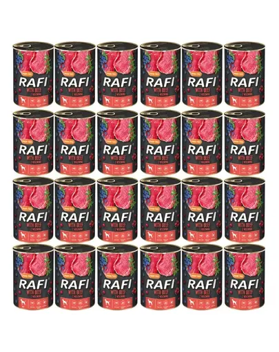 DOLINA NOTECI RAFI Conserve hrana caini, cu vita 24x400 g