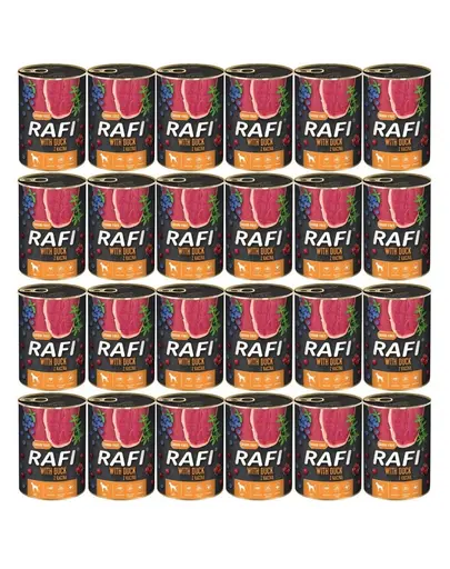 DOLINA NOTECI RAFI Conserve mancare umeda pentru caini, cu rata 24x400 g