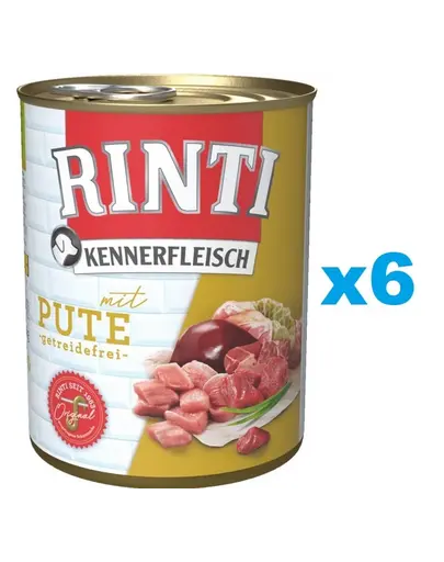RINTI Kennerfleisch Turkey curcan 6x800 g hrana caini