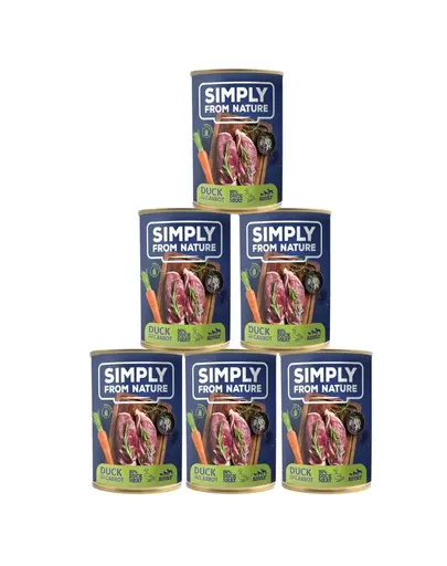 SIMPLY FROM NATURE Hrana umeda pentru caini, cu rata si morcov 6 x 400 g