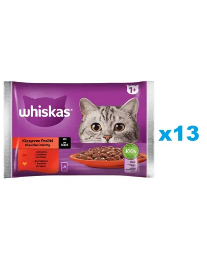 WHISKAS pui si vita in sos 52x85g hrana umeda pisica adulta