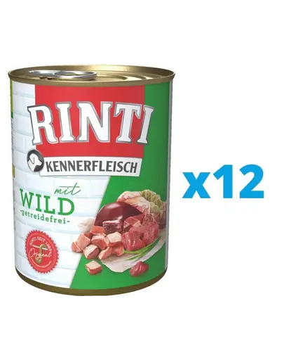 RINTI Kennerfleisch Game hrana caini, cu vanat 12 x 400 g