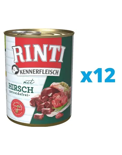 RINTI Kennerfleisch Venison hrana umeda caini adulti 12 x 800 g, cu vanat