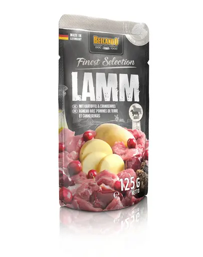BELCANDO Finest Selection hrana umeda caini adulti, cu miel si cartofi 125 g