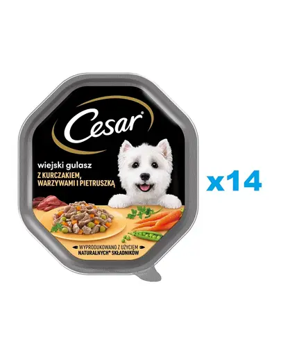 CESAR  Mancare umeda caini, de pui, legume si patrunjel in sos 14x150 g