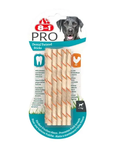 8IN1 Delights Pro Dental Twisted Sticks 10 buc Betisoare de mestecat pentru caini