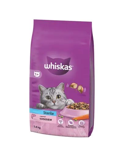 WHISKAS Sterile hrana cu somon 1,4 kg pisici sterilizate