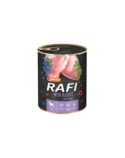 RAFI Hrana umeda caini, iepure, afine si merisor 400g