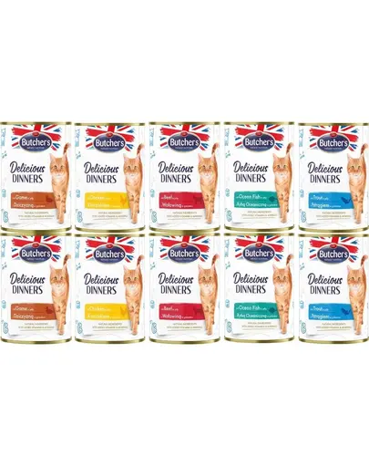 BUTCHERS Deliciuos Dinners Mix 10x400 g in aspic pentru pisici