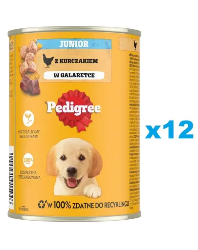 PEDIGREE Junior 12 x 400g pui in aspic hrana umeda caini juniori