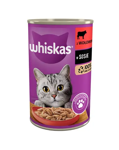 WHISKAS conserva pentru pisica cu vita in sos 400 g