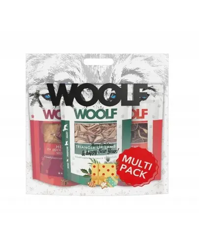 WOOLF Multipack Christmas 3x100g gustari festive pentru Caini