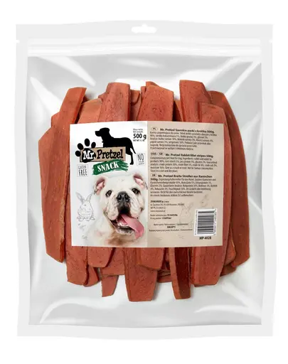 MR. PRETZEL Fasii late din carne de iepure recompensa pentru caini 500 g