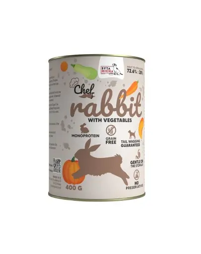 SYTA MICHA Chef Monoprotein cu iepure si legume 400 g hrana umeda pentru caini