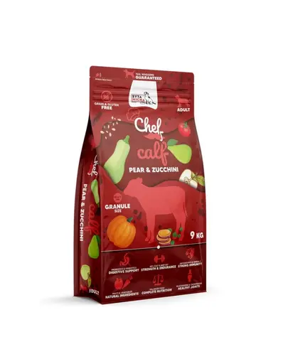 SYTA MICHA Chef Hrana uscata pentru caini cu vitel, para si dovlecel 9 kg