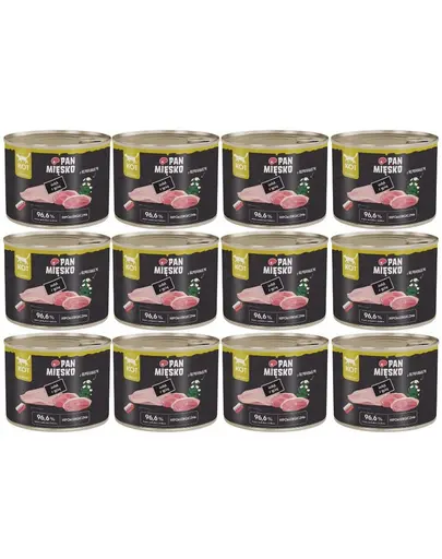 PAN MIESKO Hrana umeda pentru pisici cu curcan si gasca 12x200 g