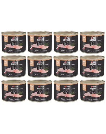 PAN MIESKO Hrana umeda pentru pisici cu curcan si iepure 12x200 g