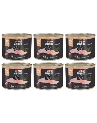 PAN MIESKO Hrana umeda pentru pisici cu curcan si iepure 6x200 g
