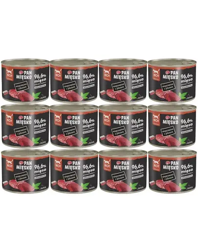 PAN MIESKO Porc cu cerb hrana umeda pentru pisici 12x200 g
