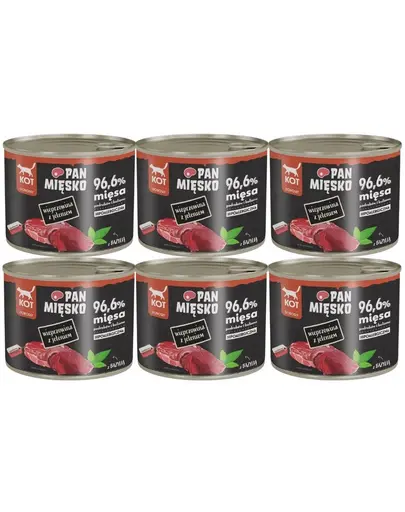 PAN MIESKO Porc cu cerb hrana umeda pentru pisici 6x200 g