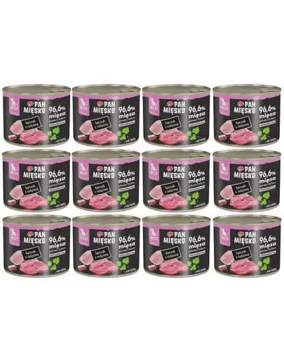 PAN MIESKO Hrana umeda pentru pisoi cu pui si vitel 12x200 g