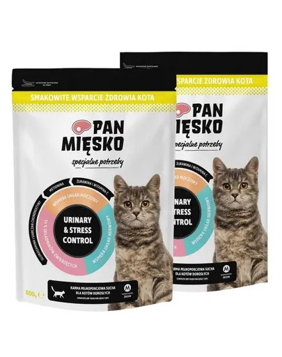 PAN MIESKO Hrana uscata pentru pisici cu nevoi speciale Urinary & Stress Control 2x800 g