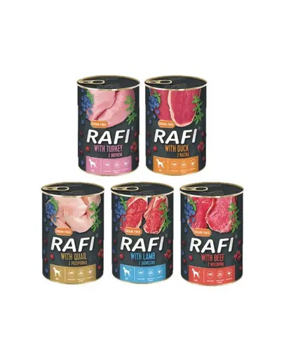 DOLINA NOTECI RAFI Conserve pentru caini, mix sortimente 400 g x 60