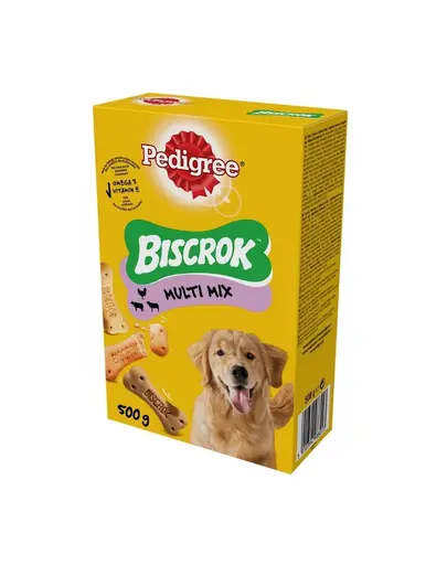 PEDIGREE Multi Mix Biscrok biscuiti caini 6x500 g cu pui, vita si miel