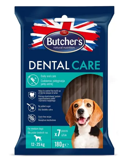 BUTCHER'S Dental Care Recompense pentru caini de talie medie 180g