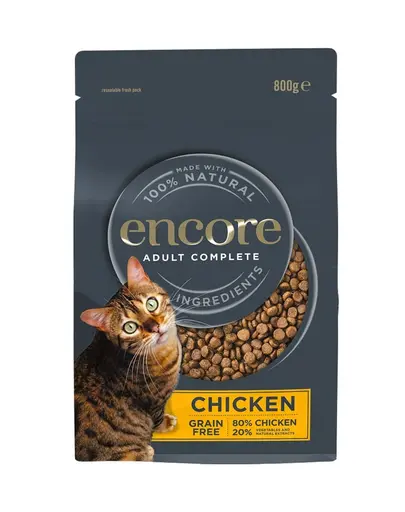 ENCORE Cat Adult Chicken hrana uscata fara cereale cu pui pentru pisici 800 g