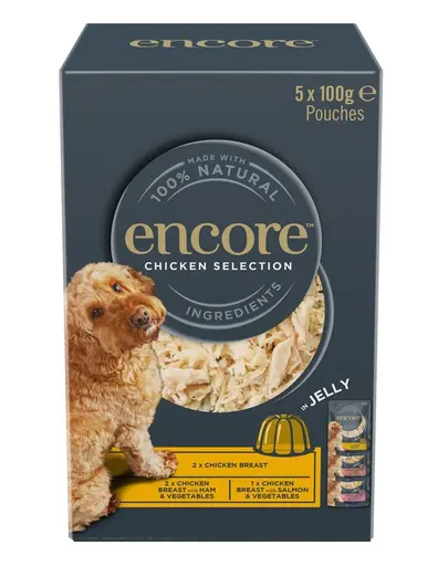 ENCORE Dog Chicken Selection in Jelly mix arome cu pui in jeleu 5×100 g