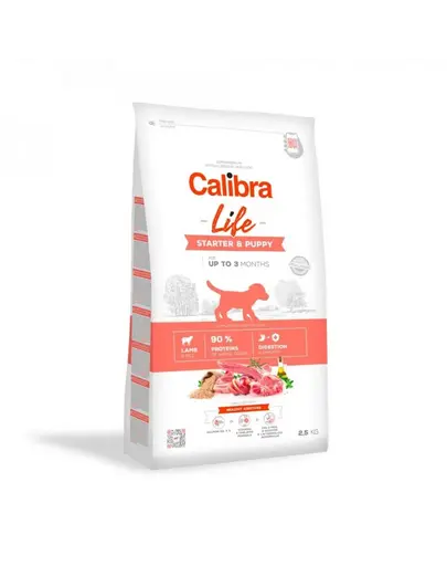 CALIBRA Dog Life Starter Puppy Lamb 2,5 kg hrana cu miel pentru pui si femele gestante sau lactante