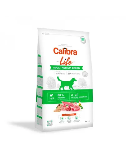 CALIBRA Dog Life Adult Medium Breed Lamb 2,5 kg hrana uscata cu miel pentru caini adulti de talie medie