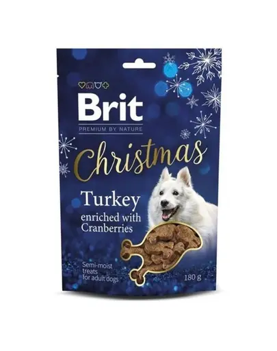 BRIT Premium By Nature Dog Christmas Semi-moist Snack Turkey 180g recompensa semi-moale pentru Caini