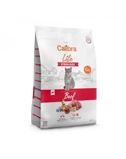 Calibra Cat Life Sterilised Beef 1,5 kg hrana pentru pisici sterilizate, vita
