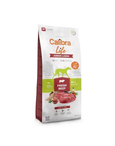 CALIBRA Dog Life Junior Large Fresh Beef 12 kg hrana uscata pentru juniori rase mari cu vita